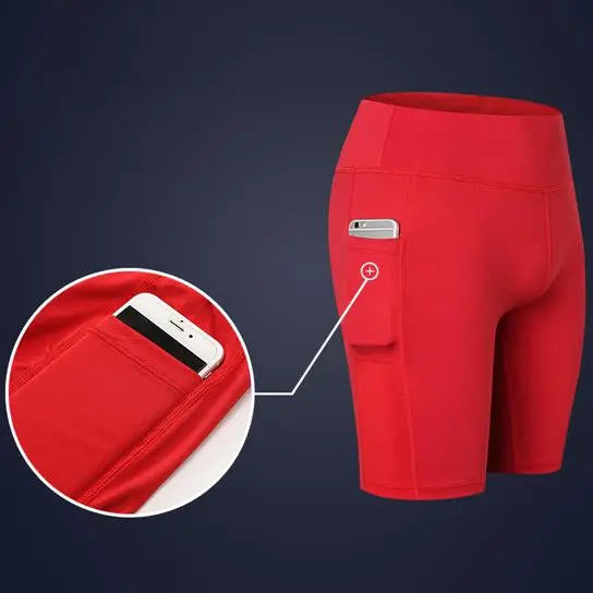 All Seasons Yoga Shorts Stretchable With Phone Pocket - Sacodise shop