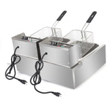 110V 12L Stainless Steel Double Cylinder Electric Fryer - Sacodise shop