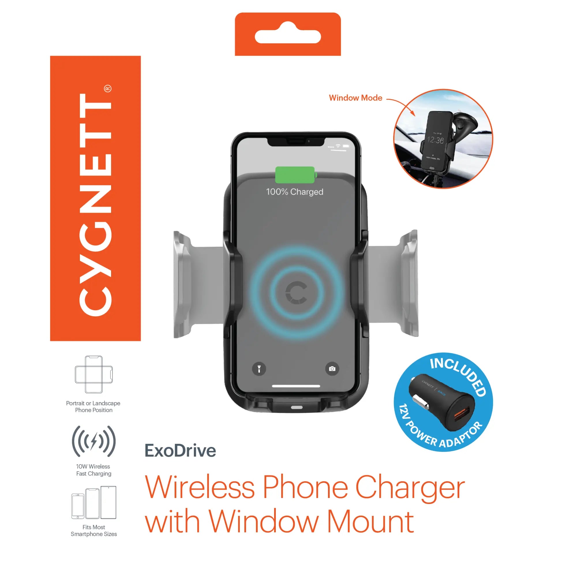 Cygnett ExoDrive Wireless Phone Charger with Window Mount for Product vendor