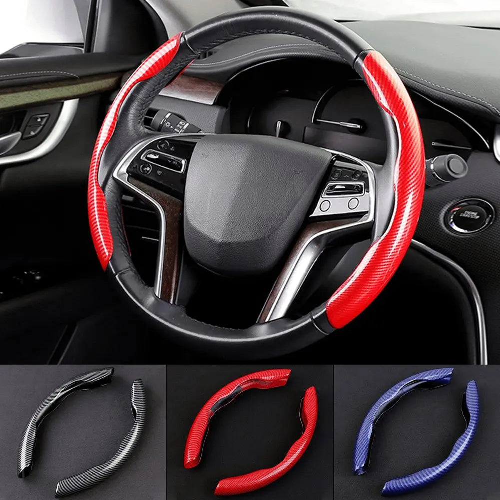 1Pair Carbon Fiber Universal Car Steering Wheel Cover - Sacodise shop