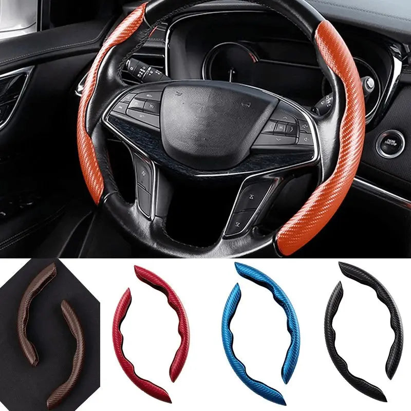 1Pair Carbon Fiber Universal Car Steering Wheel Cover - Sacodise shop