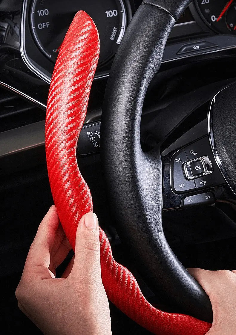 1Pair Carbon Fiber Universal Car Steering Wheel Cover - Sacodise shop