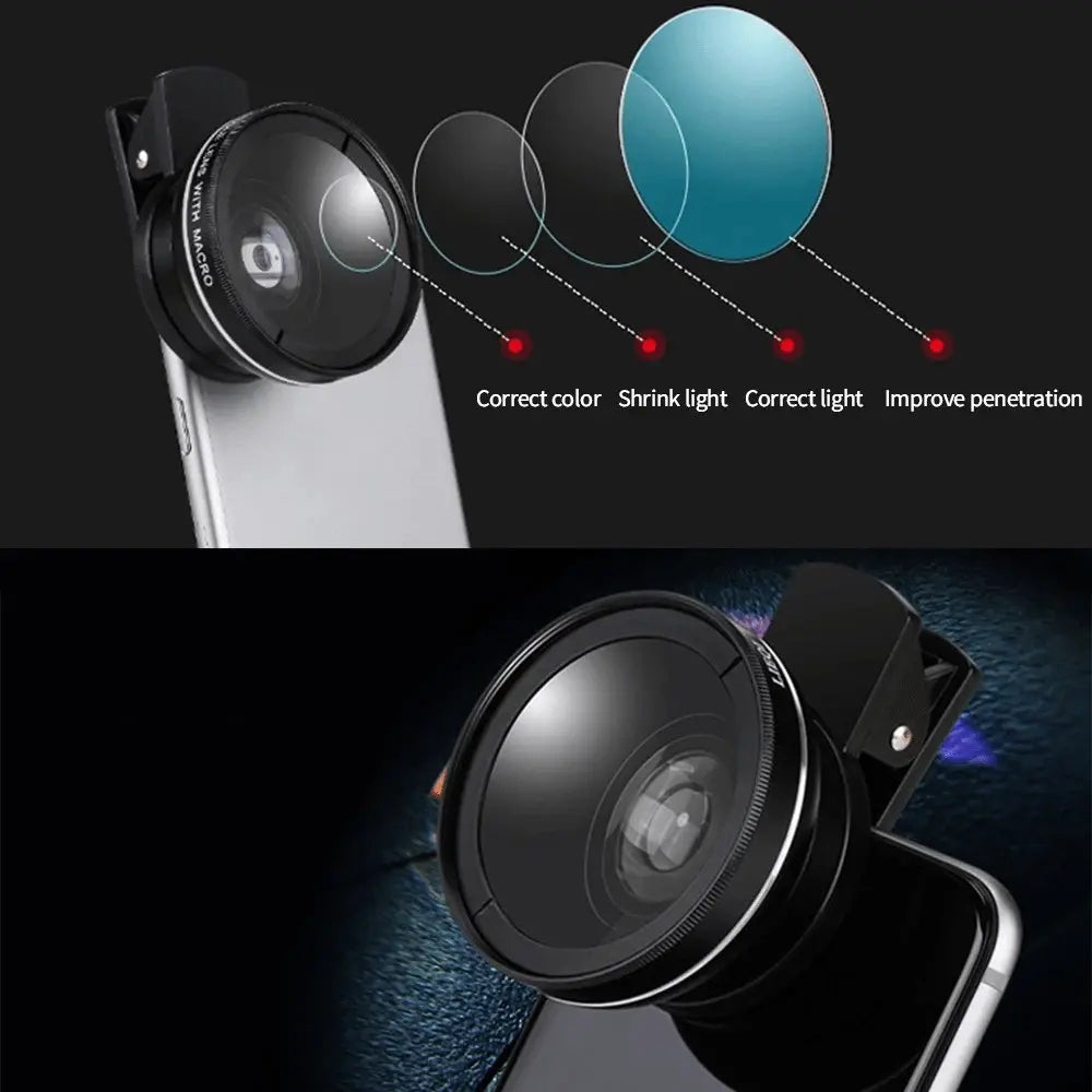 2 IN 1 Lens Universal Clip 37mm Mobile Phone Lens - Sacodise shop