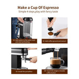 20 Bar Espresso Machine 1350W High Performance With Safety Valve - Sacodise shop