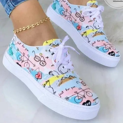 2022 Fashion Graffiti Women Sneakers Trainers Shoes - Sacodise shop