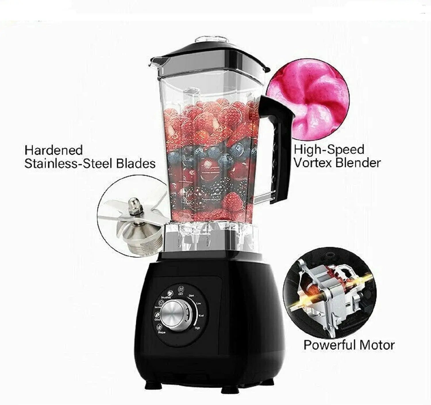 2L Countertop Blender 2000W Fruit Smoothie Blender - Sacodise shop