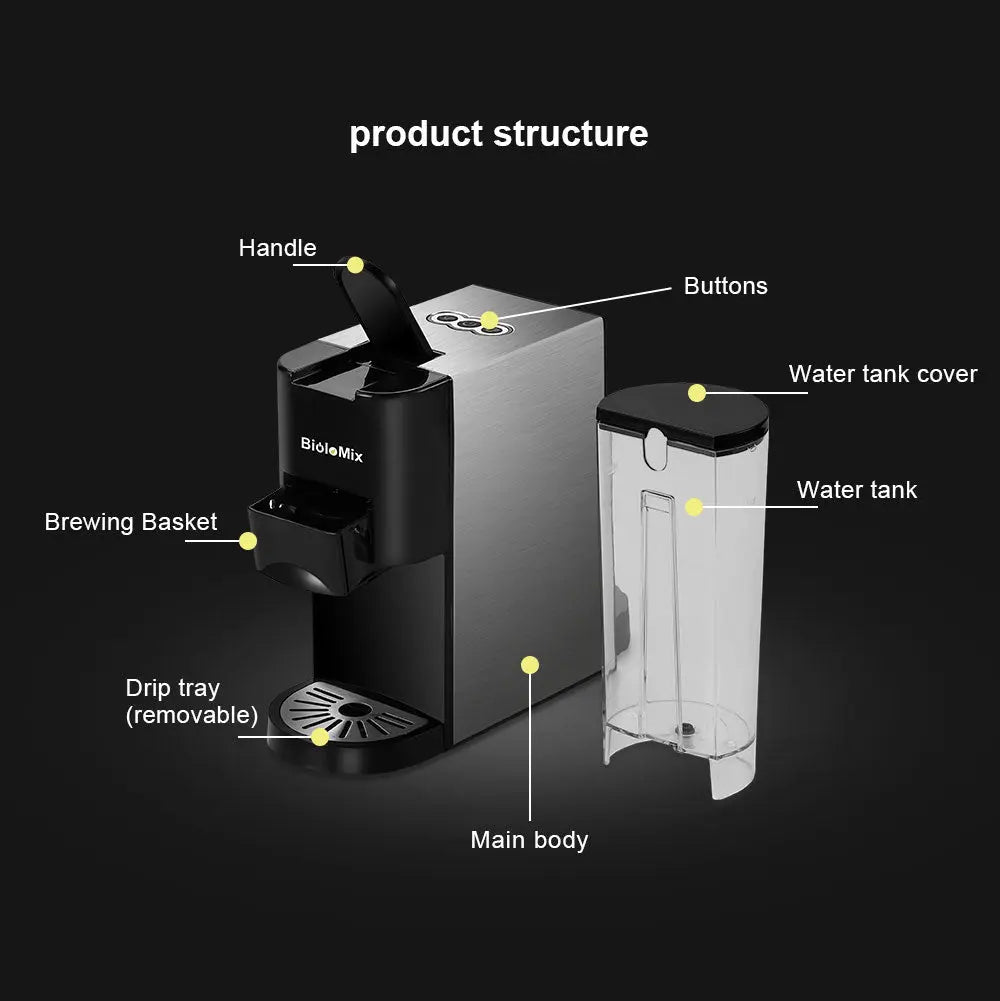 3 in 1 Espresso Coffee Machine 19Bar 1450W Multiple Capsule Coffee - Sacodise shop