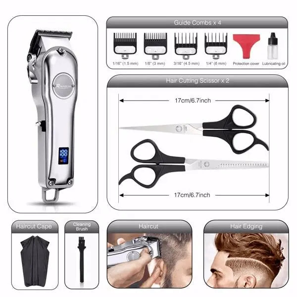 3 in 1 IPX7 Waterproof Beard Trimmer Men Hair Trimmer - Sacodise shop