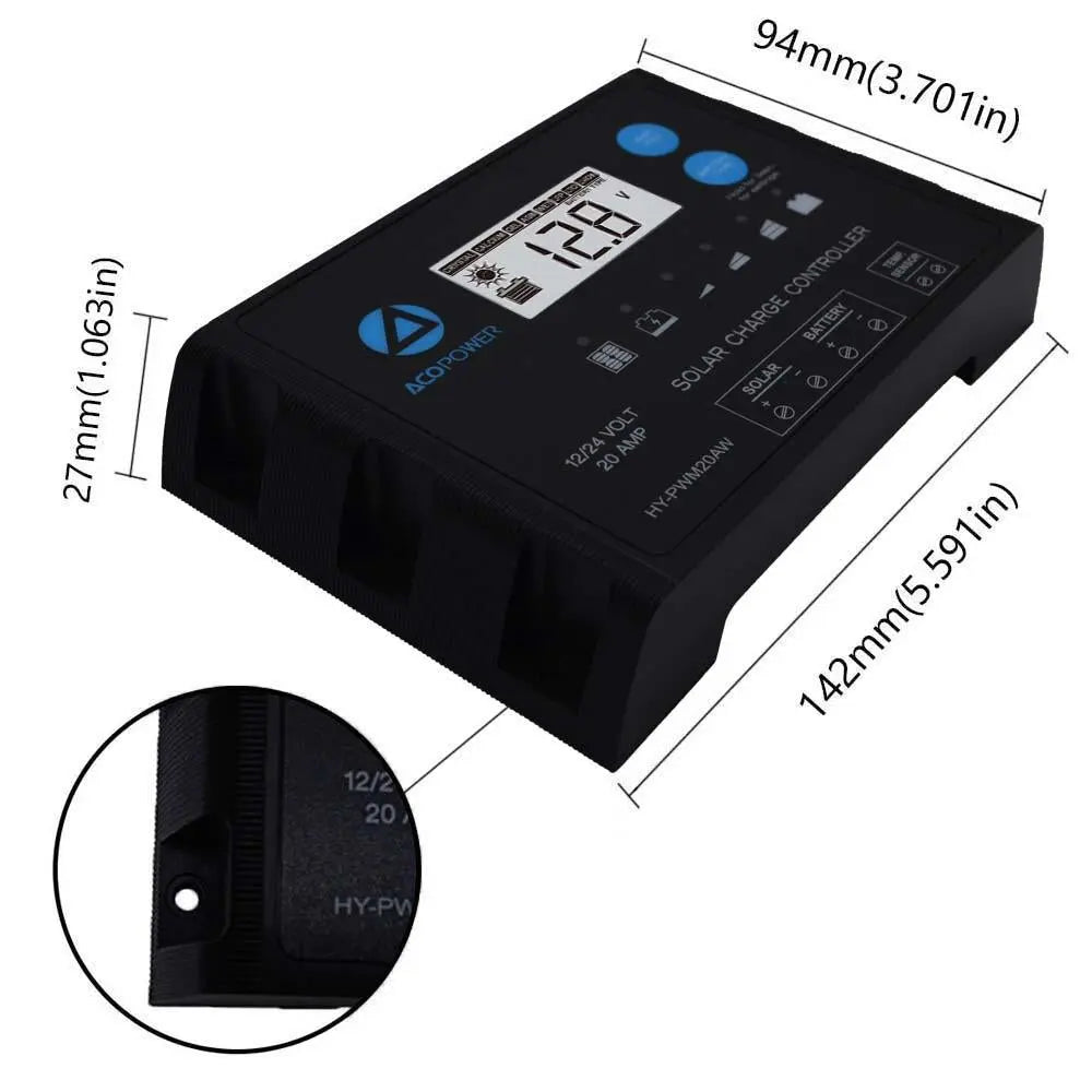 ACOPOWER ProteusX 20A PWM Charge Controller - Sacodise shop