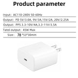 45W USB-C Wall Charger with Fast Charge PD Adapter for iPhone 12/12 - Sacodise shop