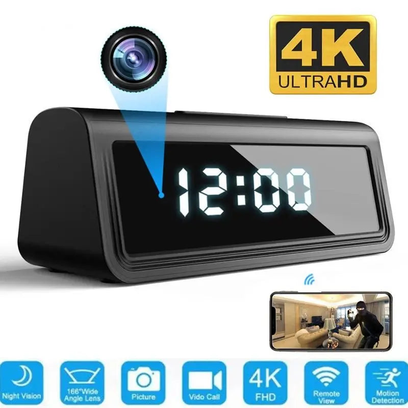 4K Wifi Secret Clock Micro Camera Security Camera IR Night Vision - Sacodise shop