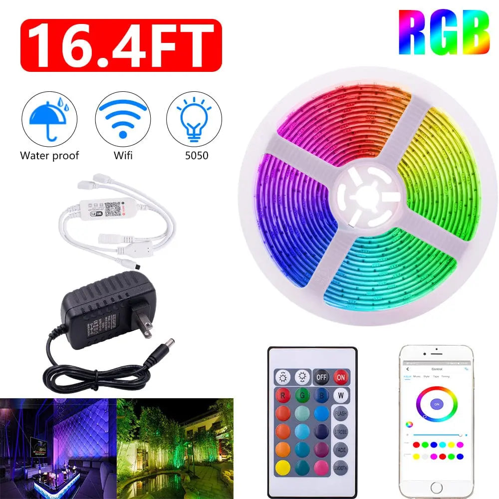 5050 RGB Wifi Remote Control 10M 24 Keys 300 Lights LED Strip - Sacodise shop