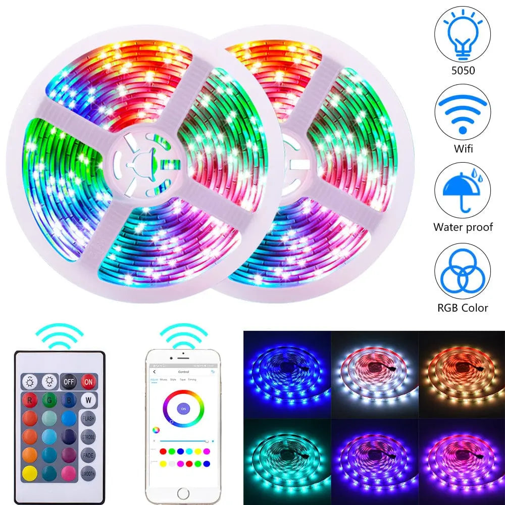 5050 RGB Wifi Remote Control 10M 24 Keys 300 Lights LED Strip - Sacodise shop