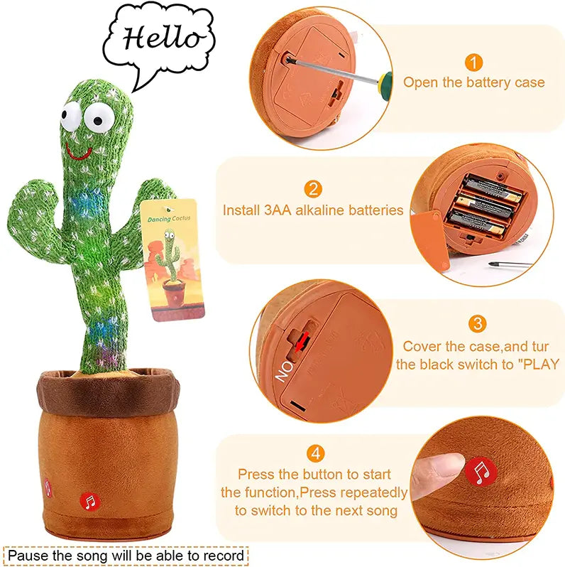 Dancing Cactus Plush Toy Doll Electronic Recording Shake With Song Product vendor