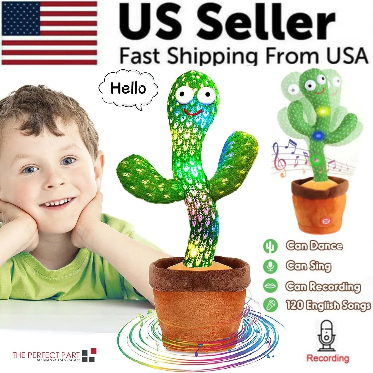 Dancing Cactus Plush Toy Doll Electronic Recording Shake With Song Product vendor