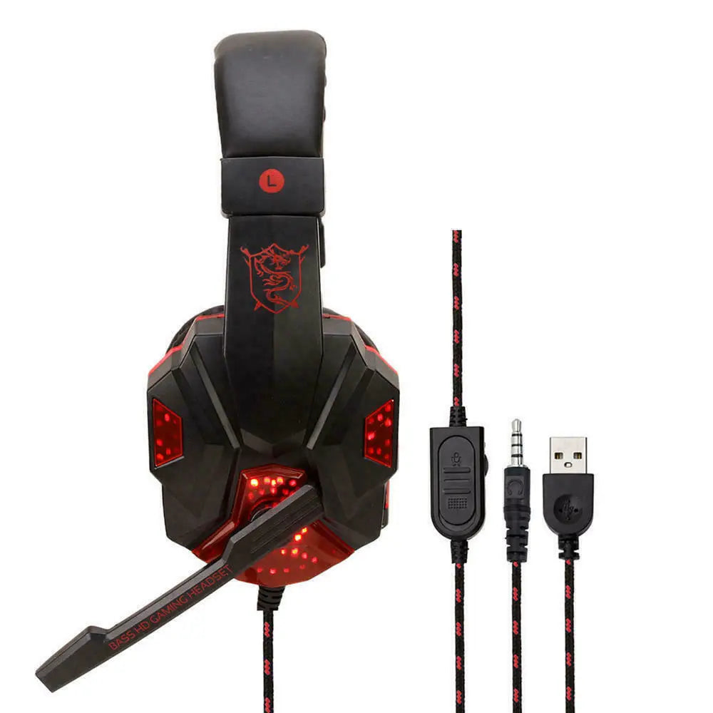 3.5mm Gaming Headset Mic LED Headphones Stereo Bass Surround For PC Product vendor