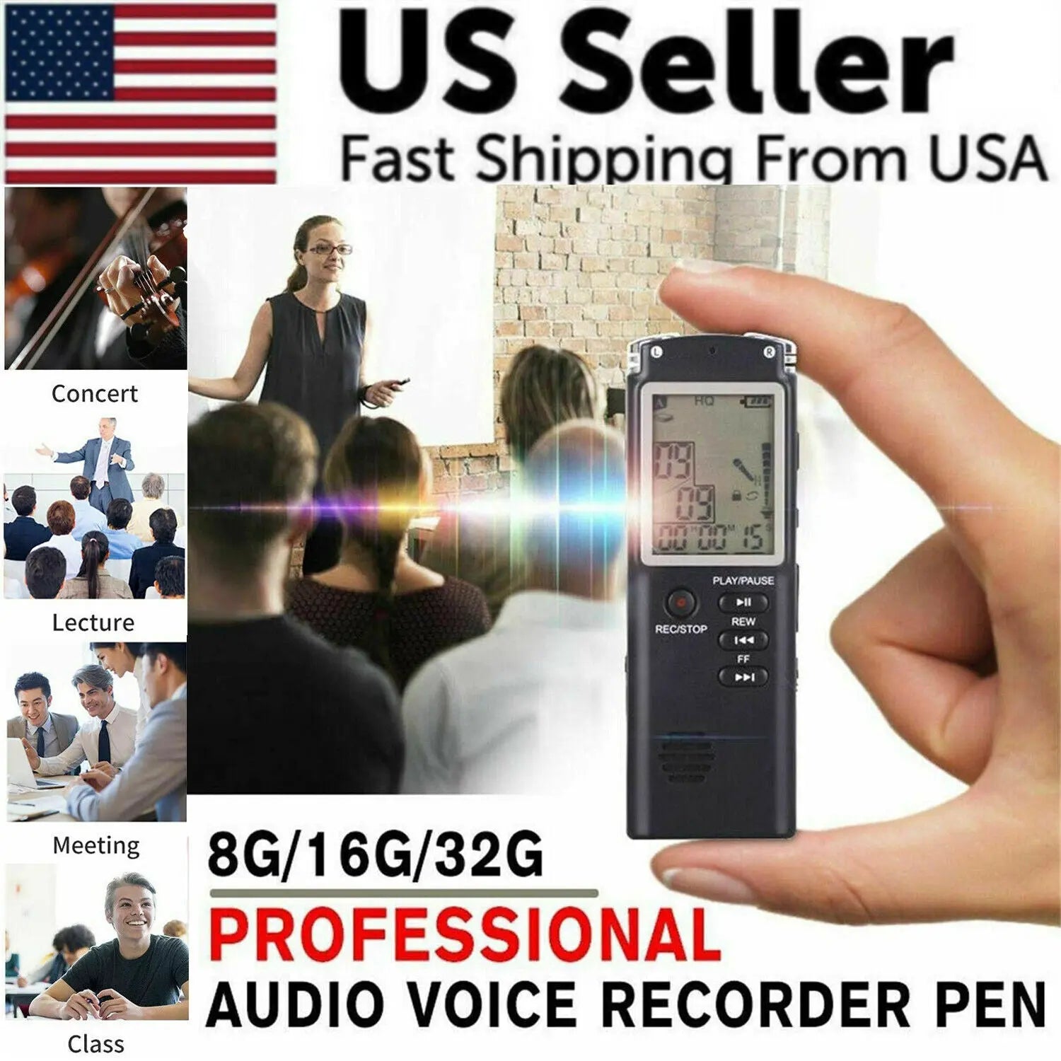 32G Voice Activated Mini Digital Sound Audio Recorder Dictaphone MP3 Product vendor