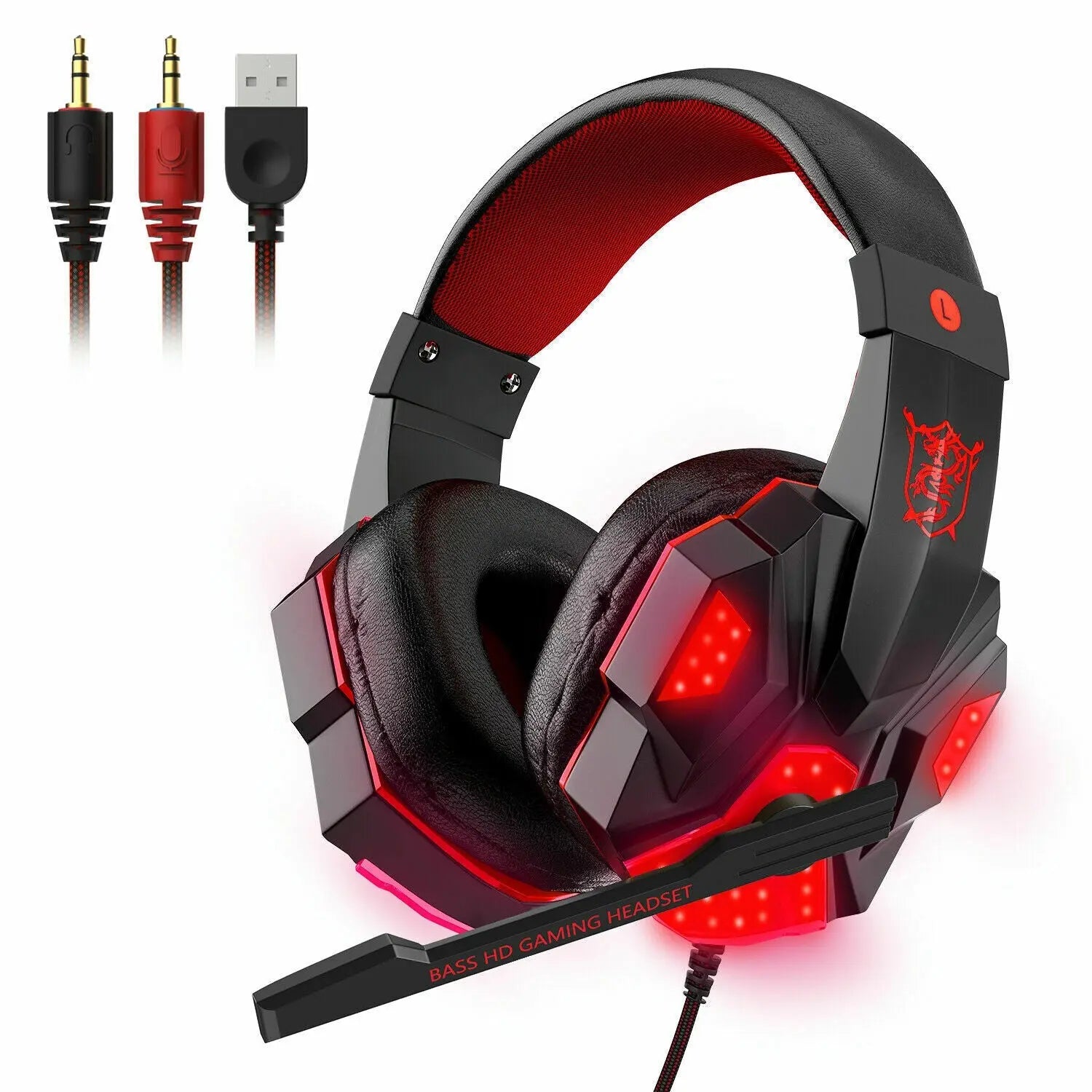 3.5mm Gaming Headset Mic LED Headphones Stereo Bass Surround For PC Product vendor