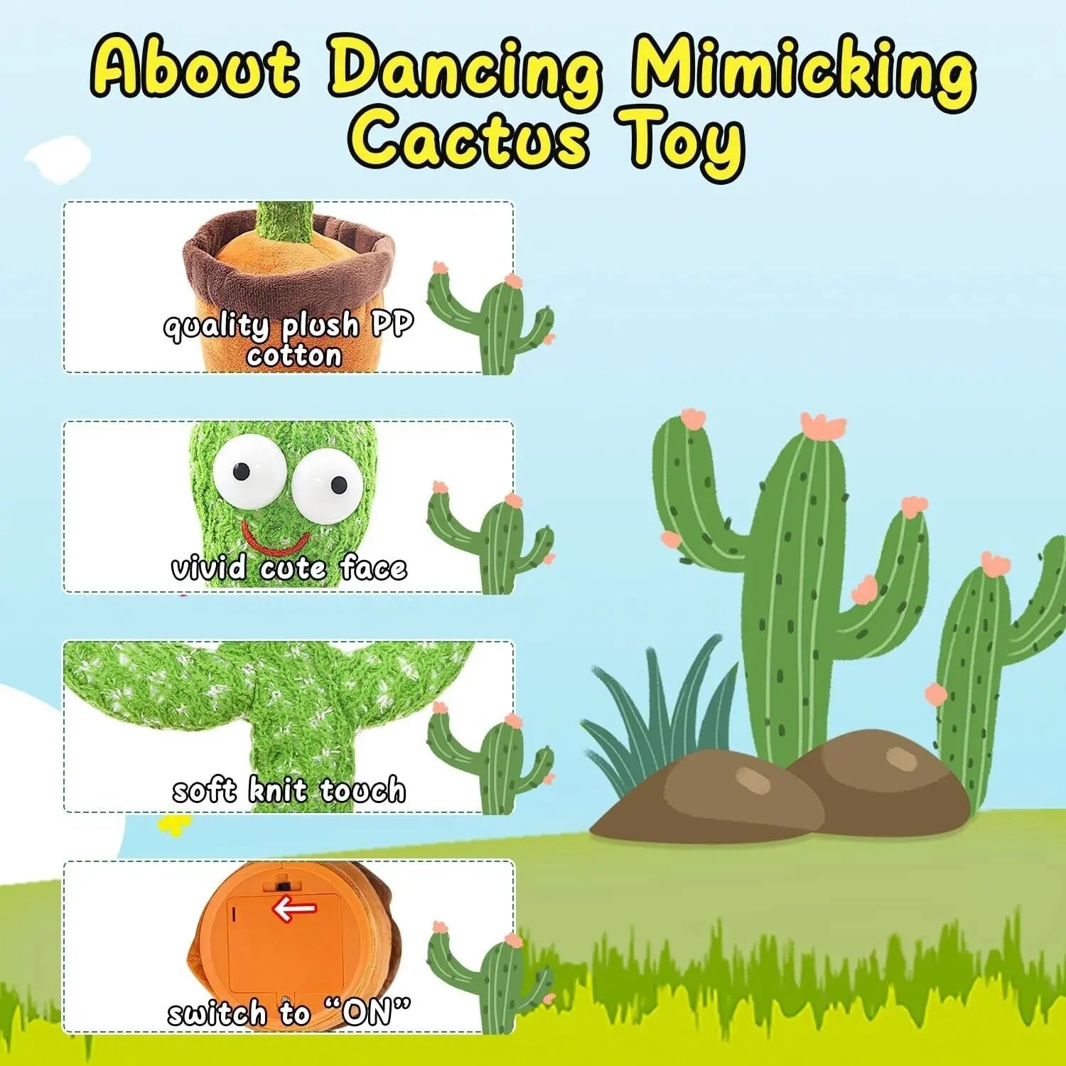 Dancing Cactus Plush Toy Doll Electronic Recording Shake With Song Product vendor