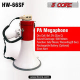 5Core Megaphone Speaker Blow Horn Pro Sports Event Speaker 25W w/ - Sacodise shop
