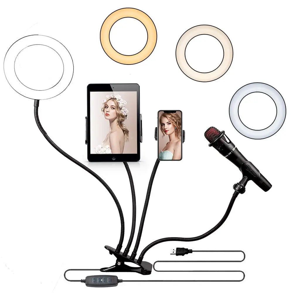 6" 4 in 1 Desktop Clip Light Set Selfie Ring Light - Sacodise shop