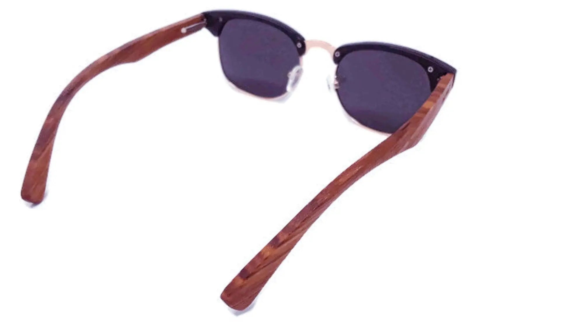 Real Walnut Wood Club Style Sunglasses, Polarized Lenses - Sacodise shop