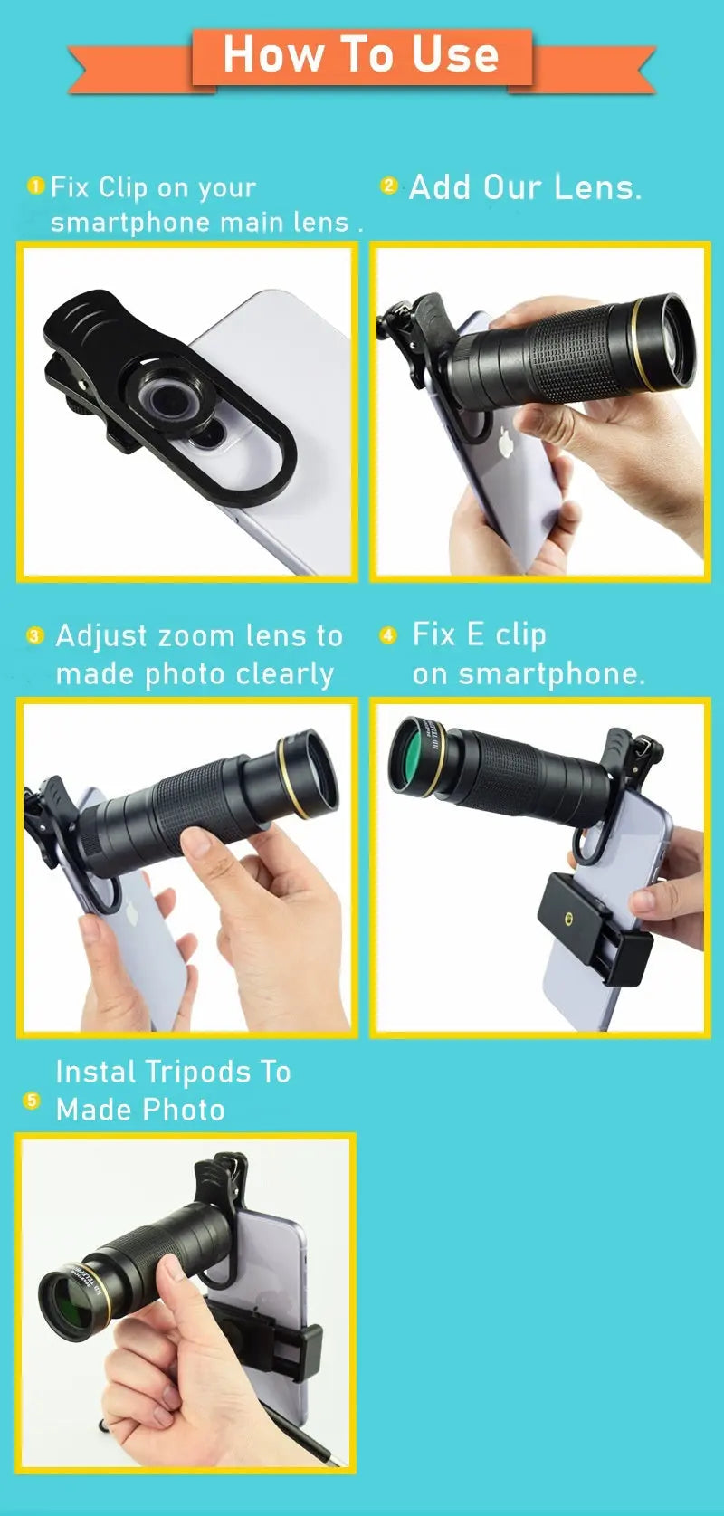 Dragon 36X Mobile Phone Lens Kit With Tripod Product vendor