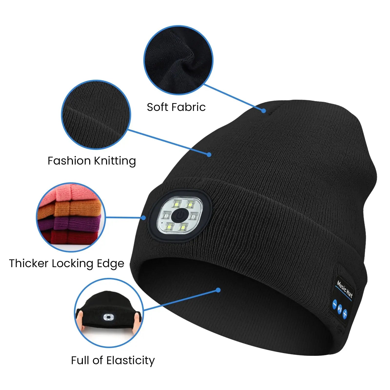 Bluetooth Music Led Beanie Hat with Light for Women Men Outdoor Product vendor