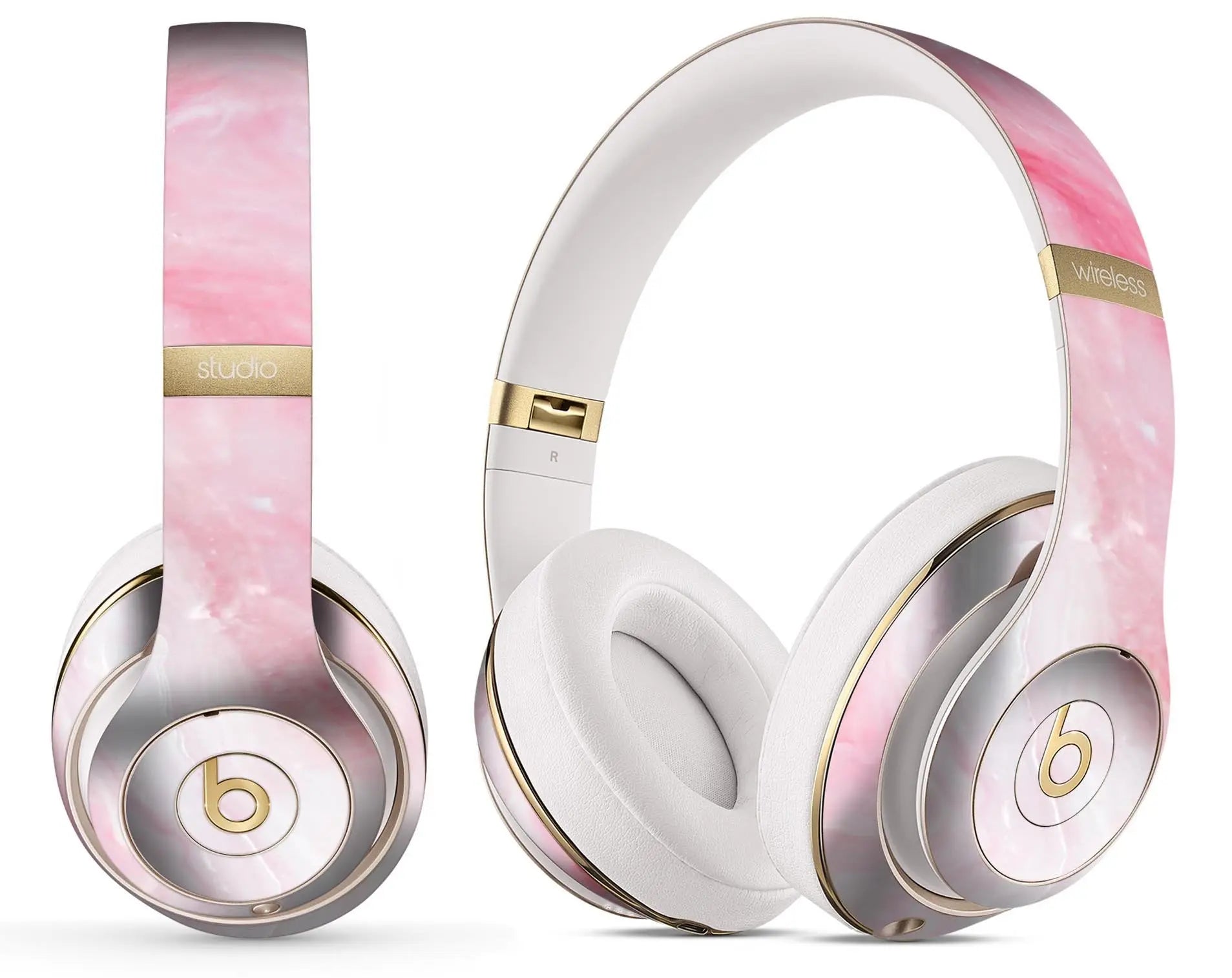 Marbleized Pink Paradise V6 - Full Body Skin Decal Wrap Kit for Beats Product vendor