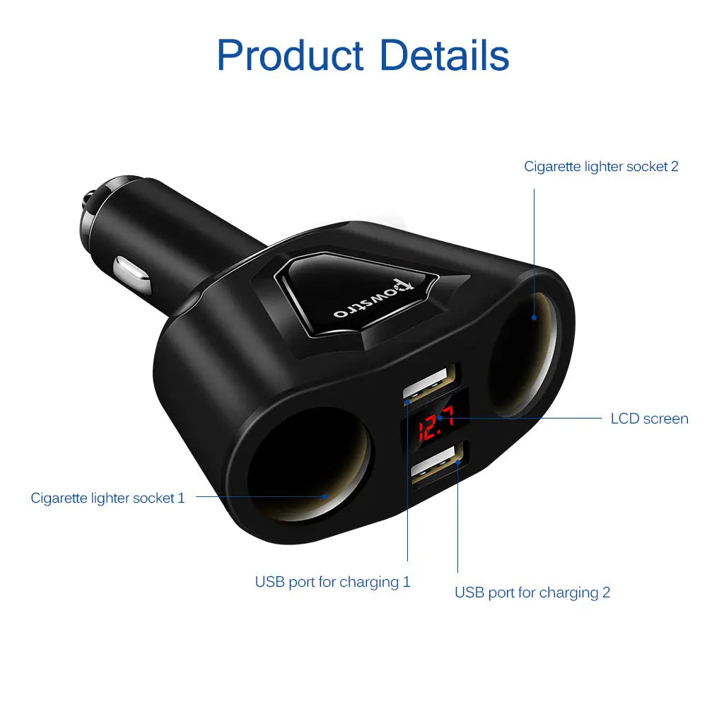 3.1A Dual USB Car Charger  Cigarette Lighter - Sacodise shop