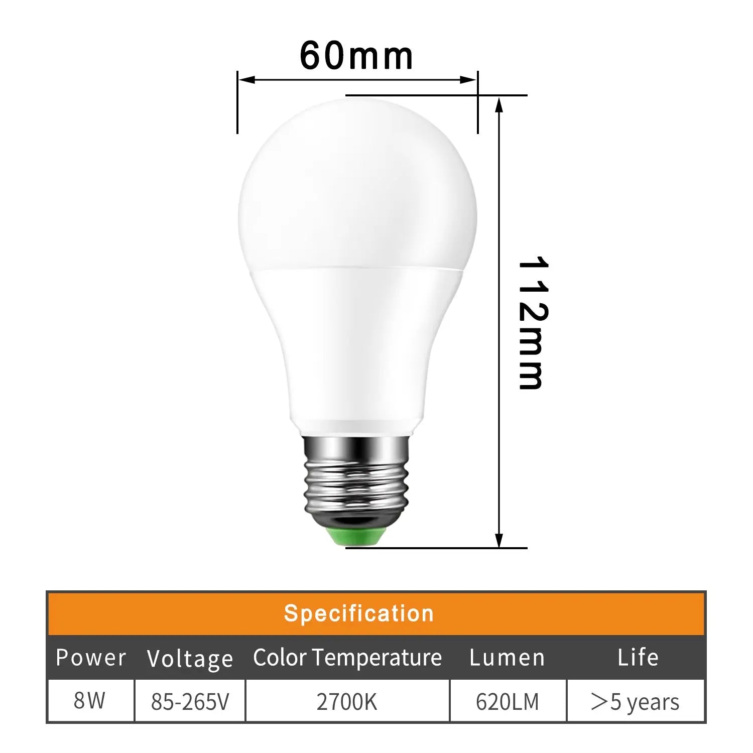 12W 8LED E27 Ball Bulb Auto Sensor Warm White Product vendor