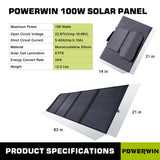 US POWERWIN Foldable Solar Panel PWS100 4 Pack 400W