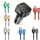 PBG 4 Port PD/USB Car Charger and 10FT Zebra Charger Compatible for - Sacodise.shop.com