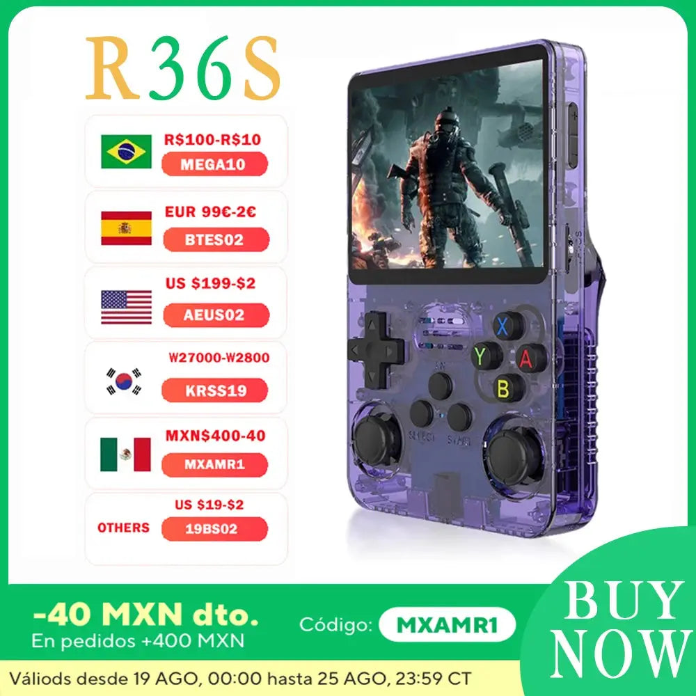 R36S Retro Handheld Video Game Console Linux System 3.5-inch IPS Product vendor