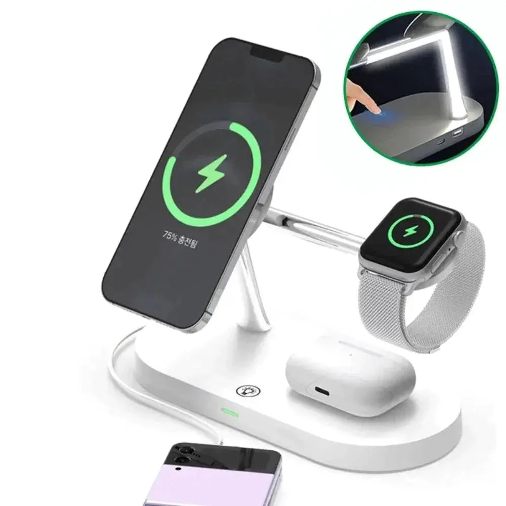 Desktop Magnetic Wireless Charging Station with Built in Lights - Sacodise shop