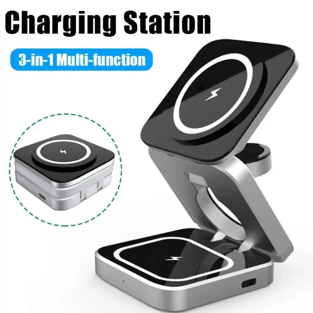 Foldable 3 in 1 Wireless Charging Phone Stand Product vendor