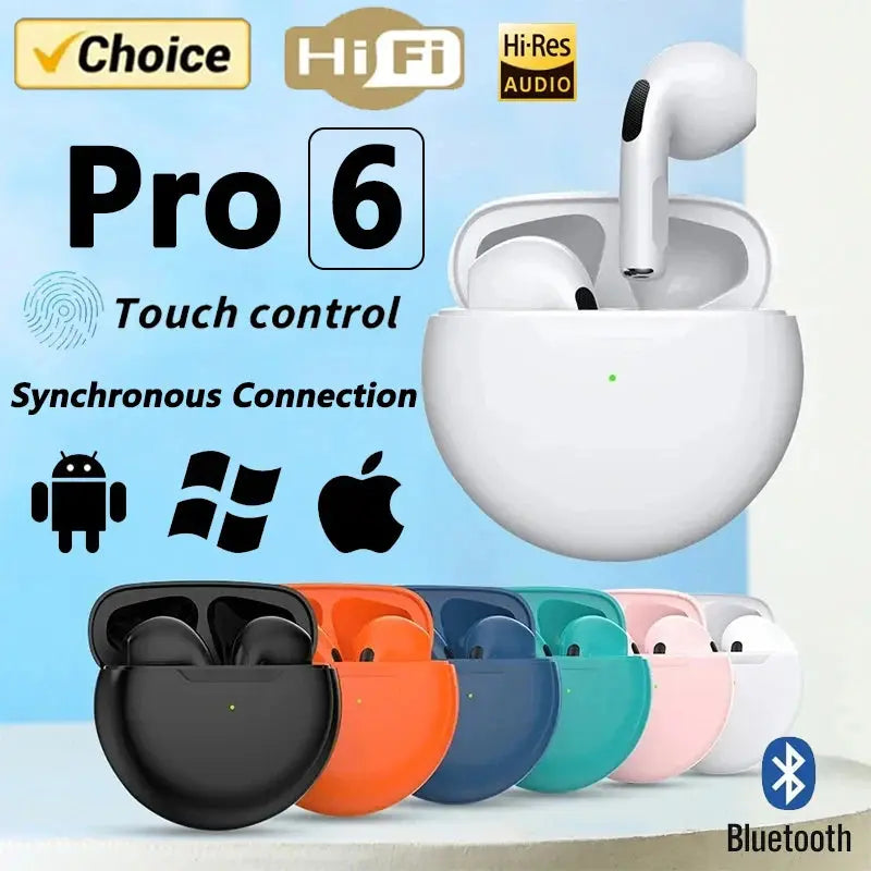 TWS Pro6 Earphone Bluetooth Headphones with Mic 9D Stereo Pro 6 Product vendor