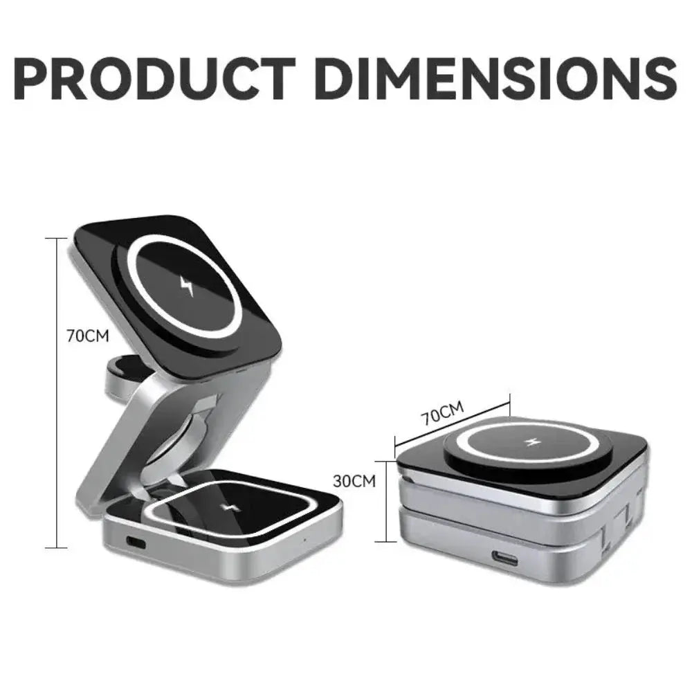 Foldable 3 in 1 Wireless Charging Phone Stand Product vendor