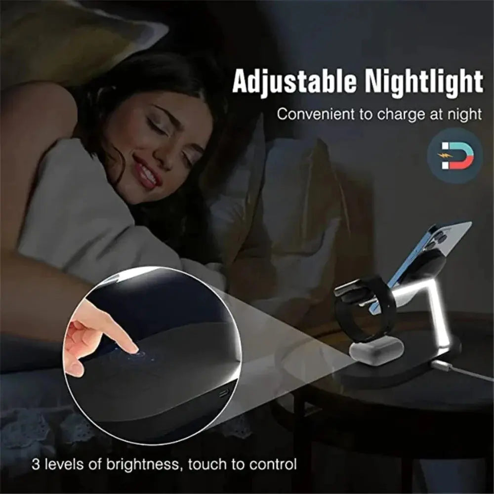 Desktop Magnetic Wireless Charging Station with Built in Lights - Sacodise shop