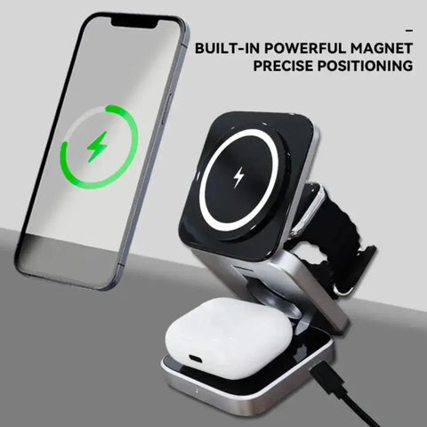 Foldable 3 in 1 Wireless Charging Phone Stand Product vendor