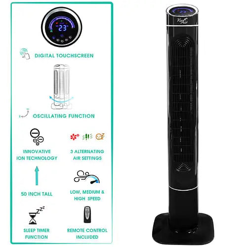 Vie Air 50 Inch Luxury Digital 3 Speed High Velocity Tower Fan with Product vendor