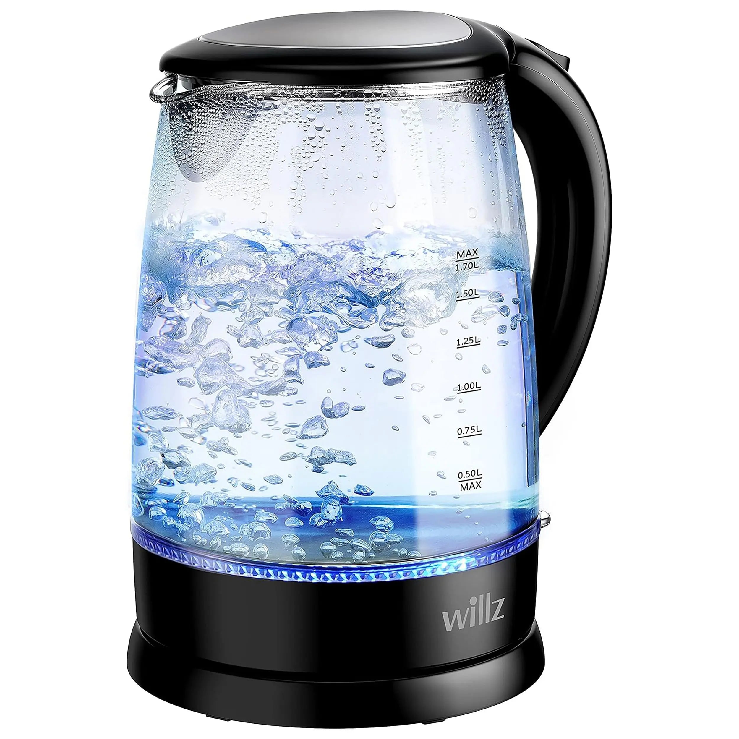 Willz 1.7 Liter 1500 Watt Electric Glass Tea Kettle in Black with Auto Product vendor