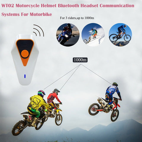 WT02 Motorcycle Helmet Bluetooth Headset - Sacodise.shop.com