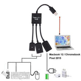 AMZER® 17.8cm 3 Ports USB Type-C 3.1 OTG Charge HUB Cable - Black - Sacodise shop