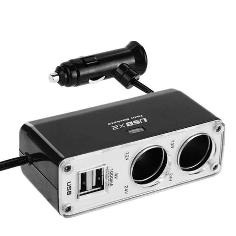AMZER 2-Socket Cigarette Lighter Adapter 12/24V Car Power Output Split - Sacodise shop