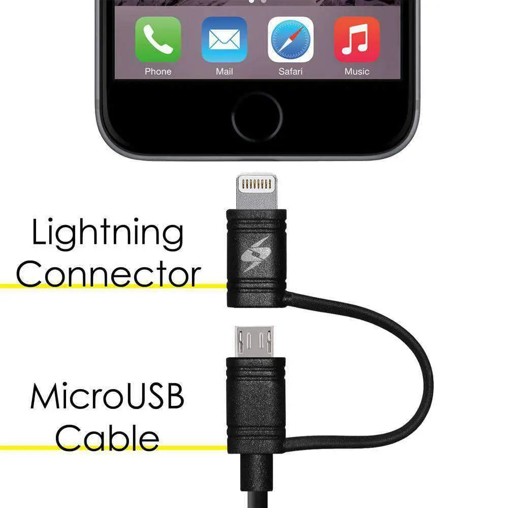 Amzer Apple MFi Certified 2-1 Sync & Charge Lightning cable with micro - Sacodise shop