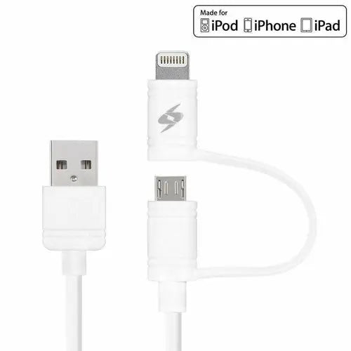 Amzer Apple MFi Certified 2-1 Sync & Charge Lightning cable with micro - Sacodise shop