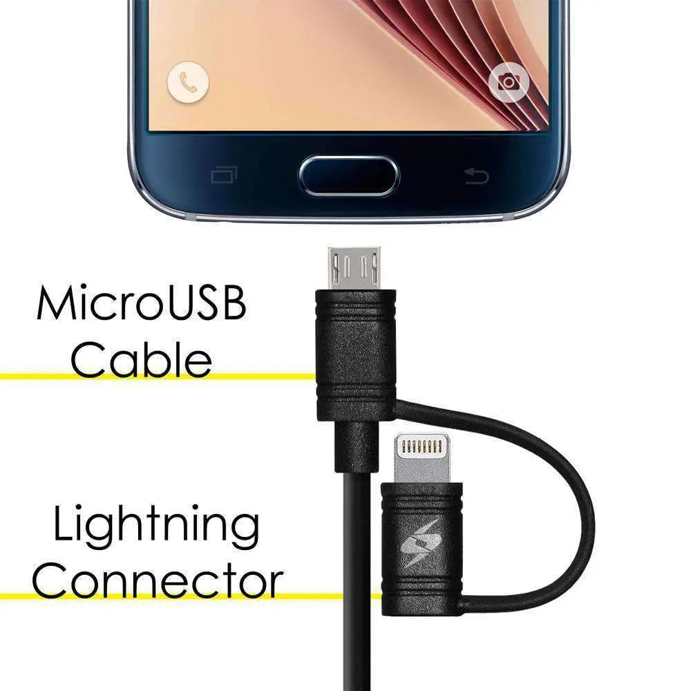 Amzer Apple MFi Certified 2-1 Sync & Charge Lightning cable with micro - Sacodise shop