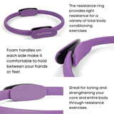Black Lavender Equipment & Accessories Pilates Resistance Ring for Strengthening Core Muscles