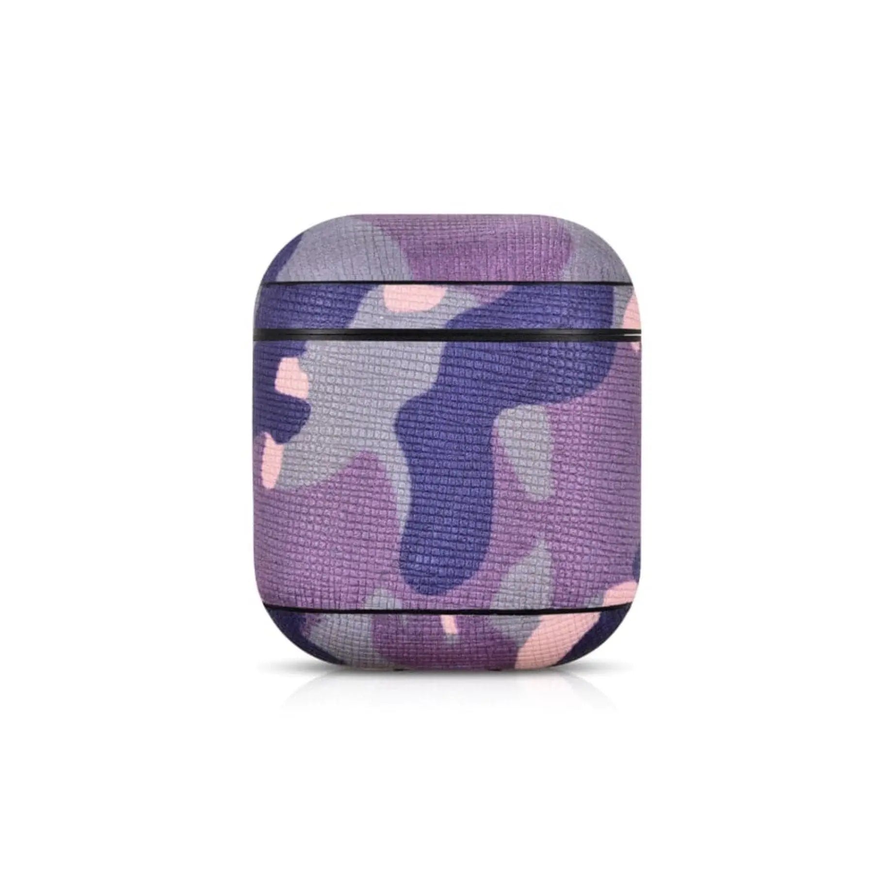 Camo Purple Premium Leather AirPods 1 & 2 Case - Sacodise shop